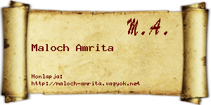 Maloch Amrita névjegykártya